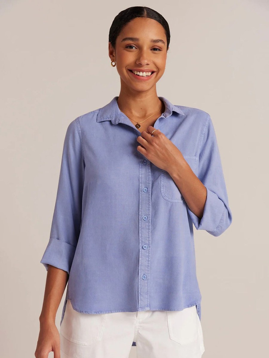 Women Bella Dahl Shirts | Shirt Tail Shirt Peri Blue