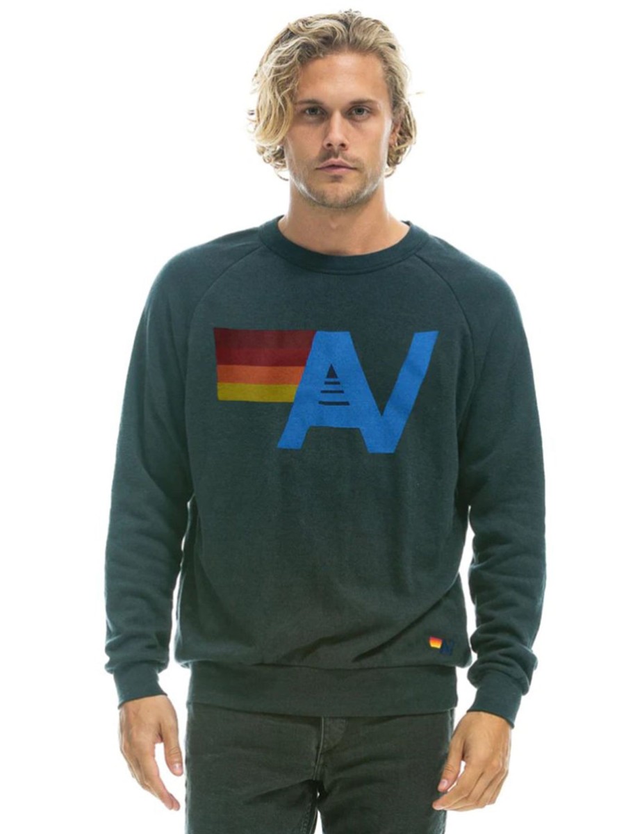 Women AVIATOR NATION Sweaters & Sweatshirts | Logo Crew Sweatshirt Coal Char