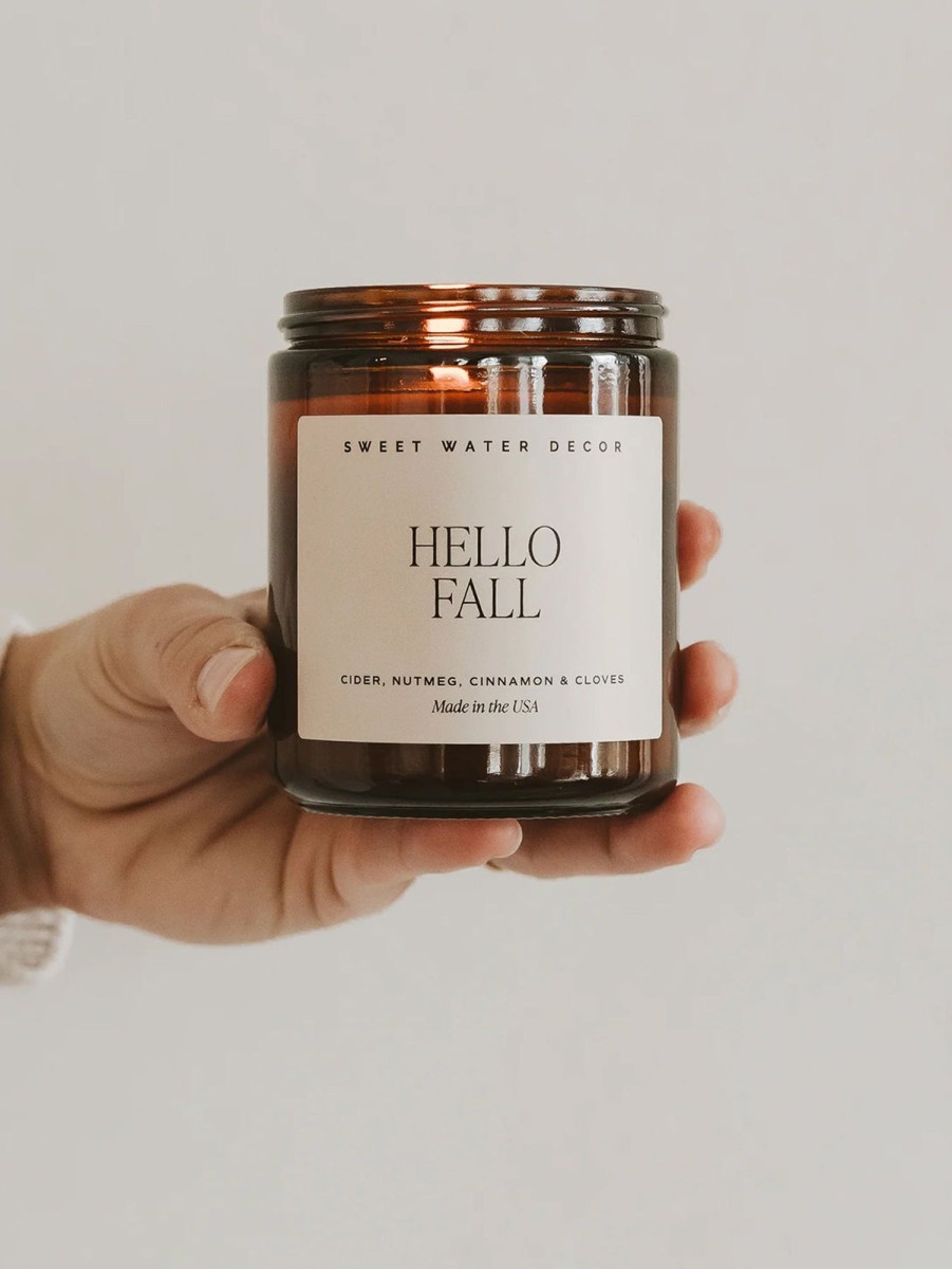 Lifestyle SWEET WATER DECOR Candles | Amber Jar Soy Candle - Hello Fall