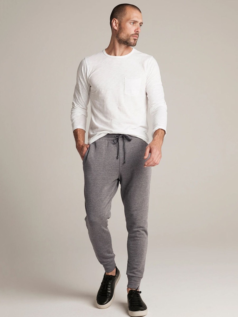 Men Velvet Pants | Crosby Luxe Fleece Jogger Pant Charcoal