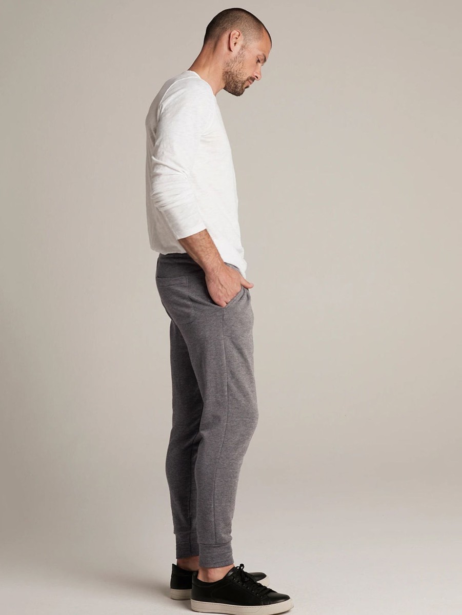 Men Velvet Pants | Crosby Luxe Fleece Jogger Pant Charcoal