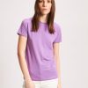 Women Patrick Assaraf T-Shirts | Short Sleeve Crew Slim Tee - Thistle 509 Thistle