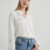 Women Rails Shirts | Kate Shirt - Ivory Eyelet Stars White