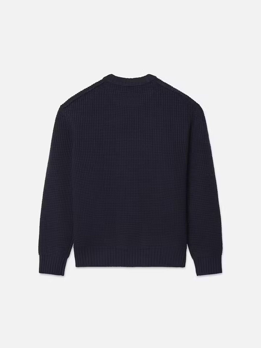 Men FRAME Sweaters & Sweatshirts | Waffle Crew Sweater Navy