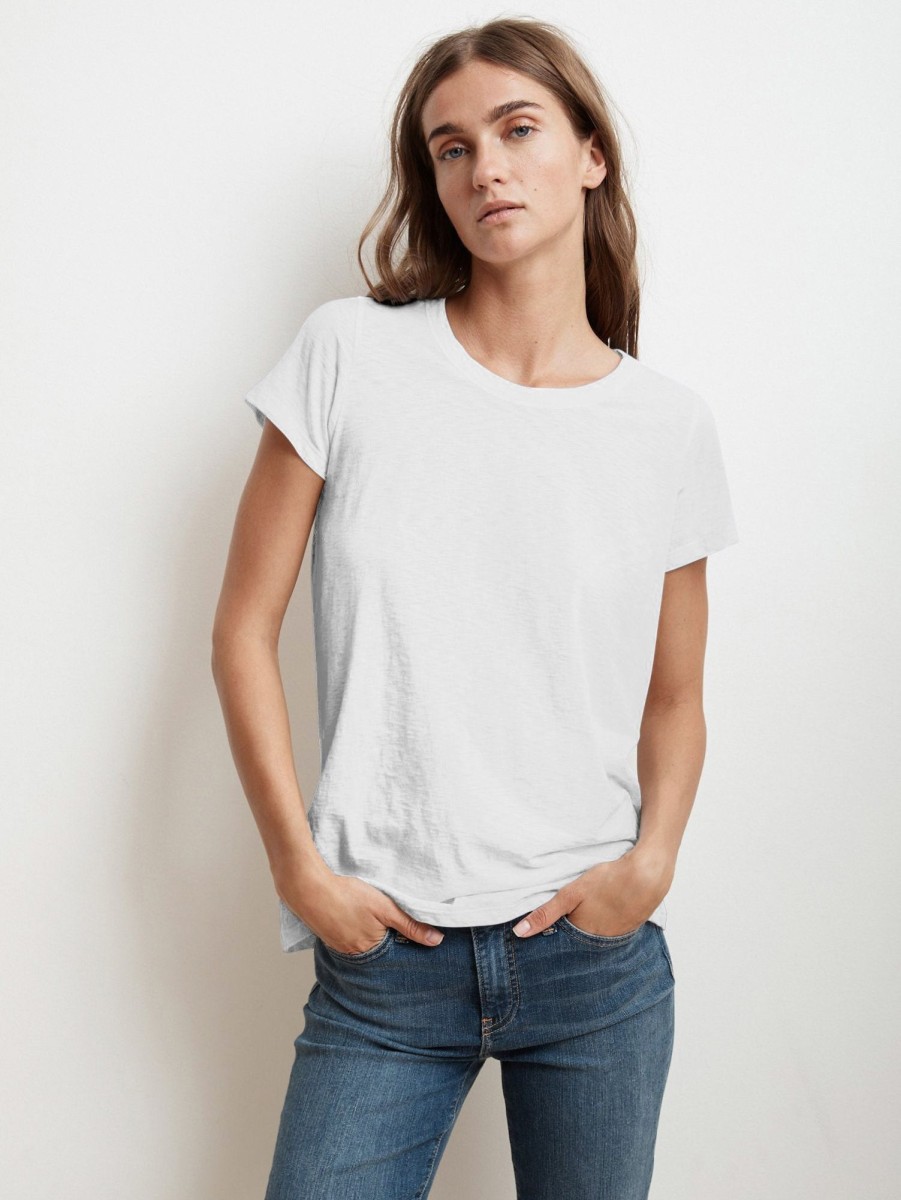 Women Velvet T-Shirts | Tressa Crew Neck T-Shirt