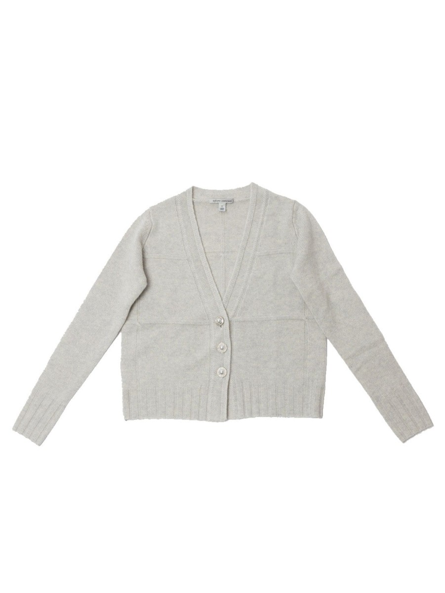 Women AUTUMN CASHMERE Sweaters & Sweatshirts | Pearl Button Cardigan Sleet