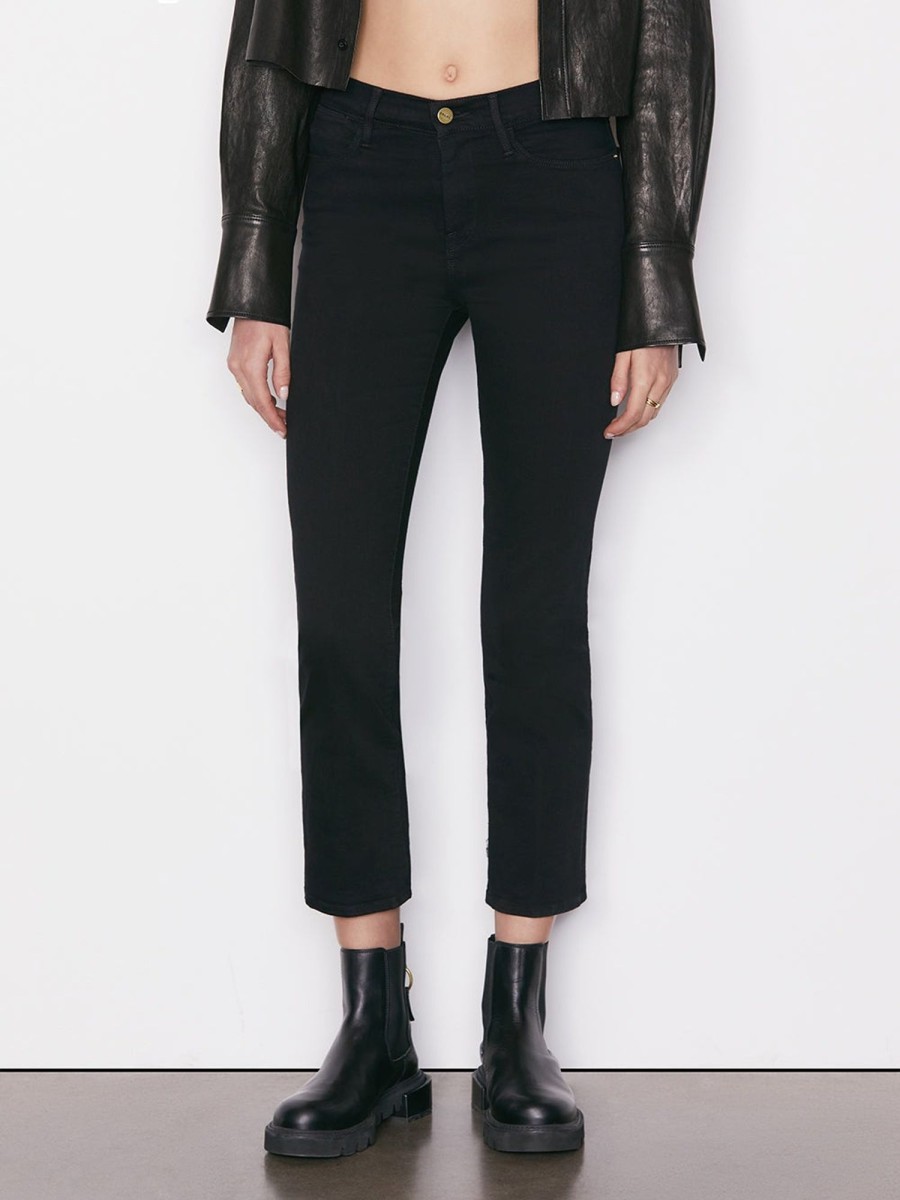 Women FRAME Jeans | Le High Straight Jean - Film Noir Flmn