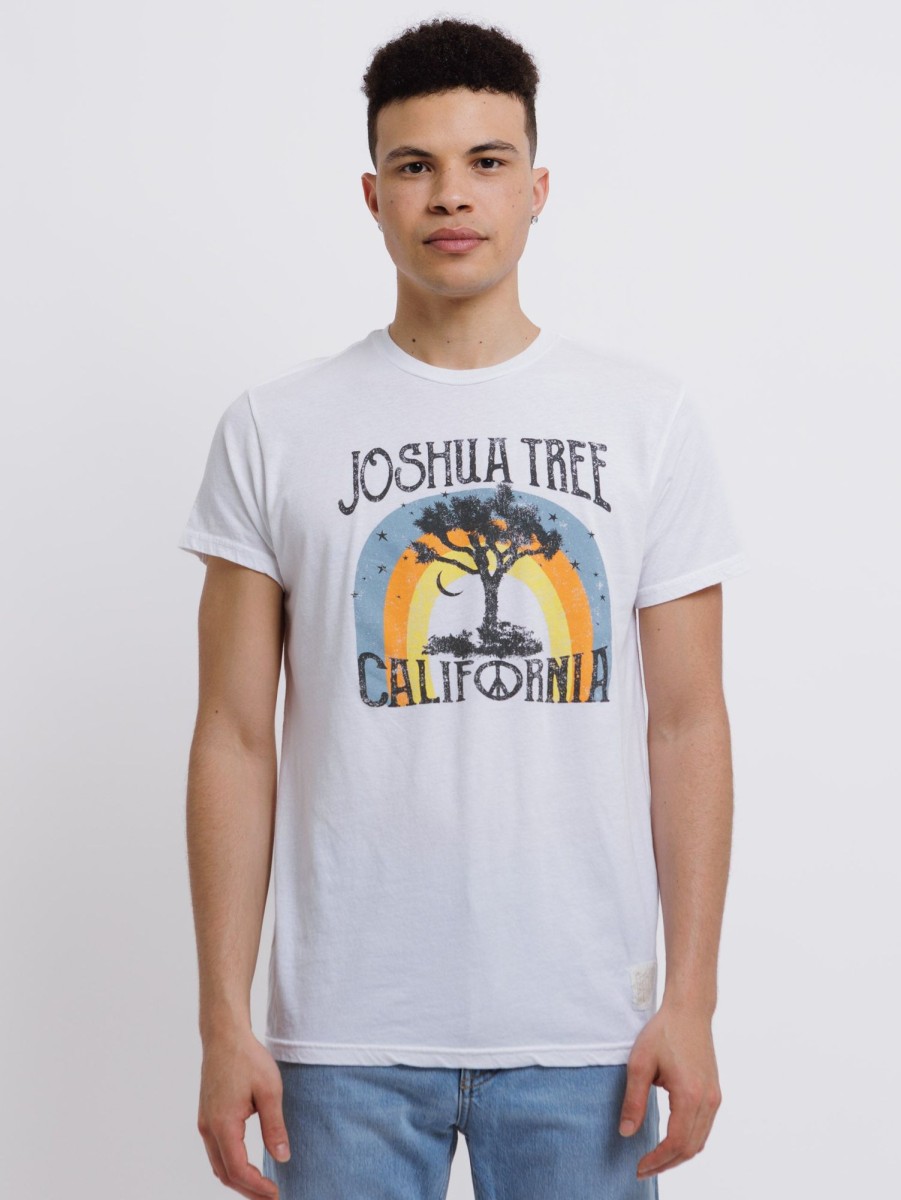 Men Retro Brand Black Label T-Shirts | Joshua Tree Tee Heather White