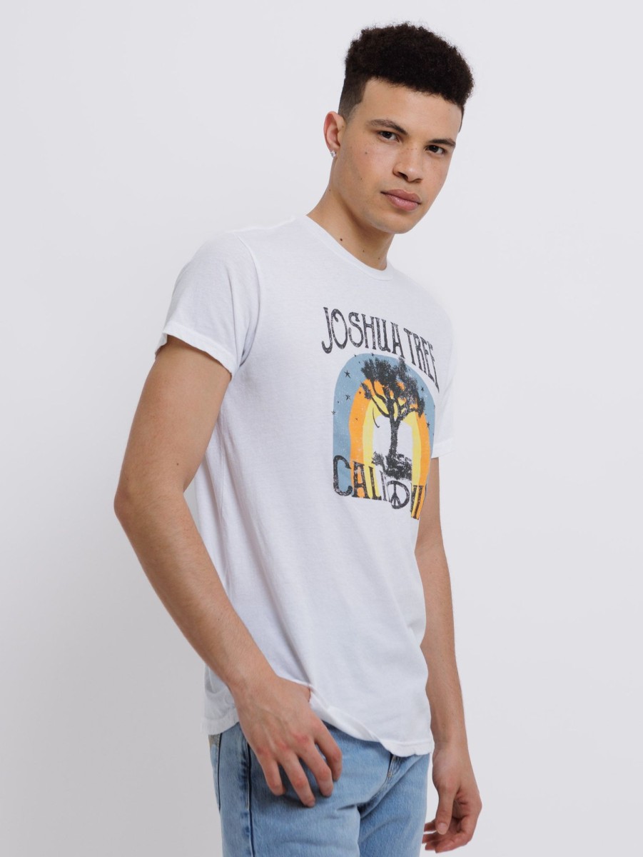 Men Retro Brand Black Label T-Shirts | Joshua Tree Tee Heather White