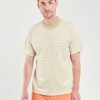 Men Armor Lux T-Shirts | Classic Stripe Boxy Tee - Pale /Milk Olive