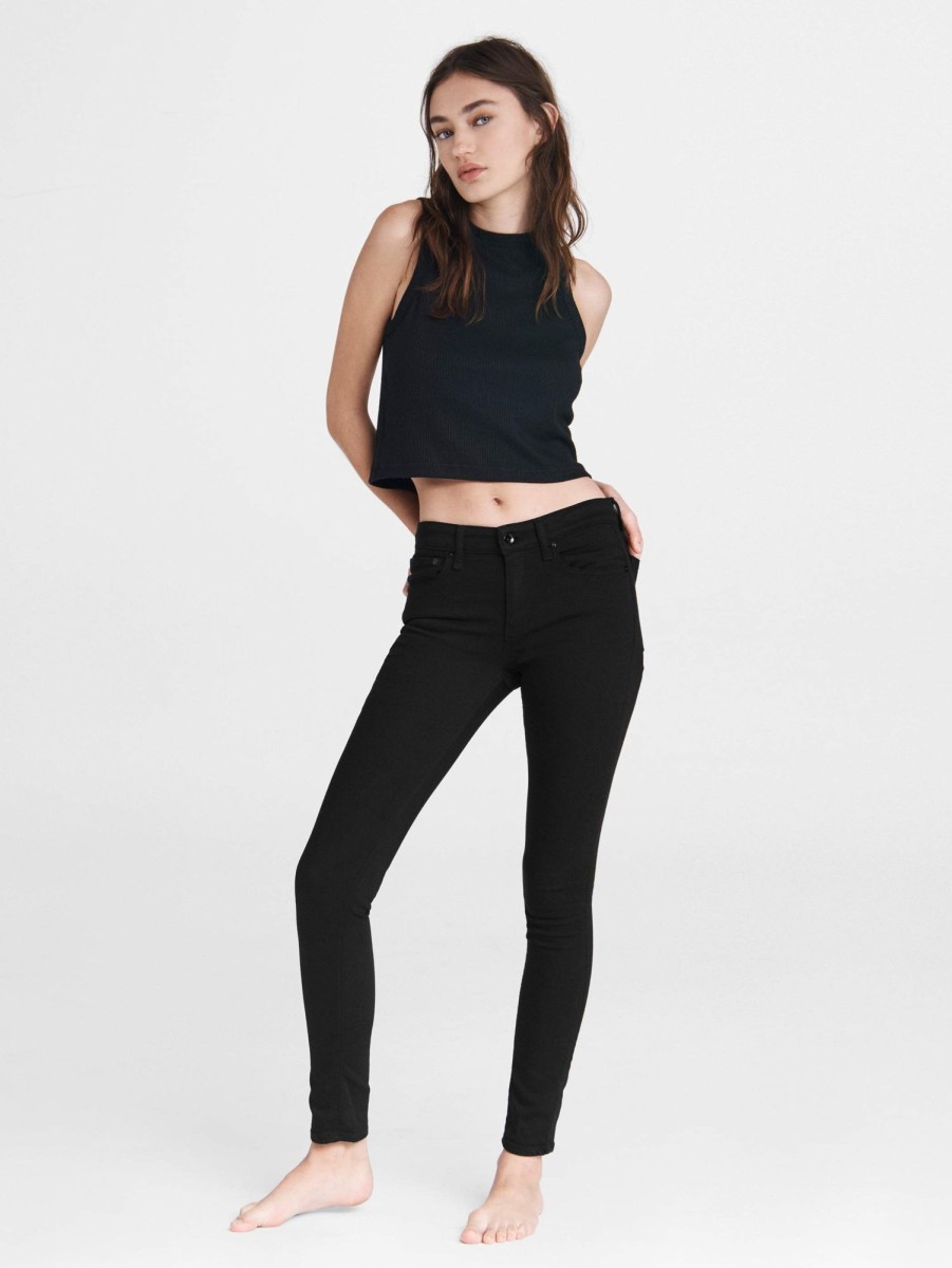 Women RAG + BONE Jeans | Cate Mid-Rise Ankle Skinny Jean Black