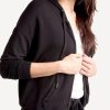 Women SPLENDID Sweaters & Sweatshirts | Zip-Up Hoodie Top - Black Blk