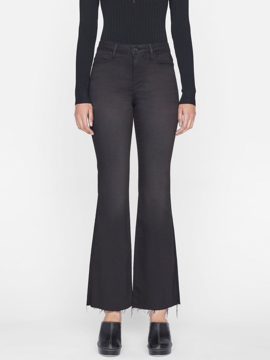 Women FRAME Jeans | Le Easy Flare Raw Jean - Blackfinn Bkfn