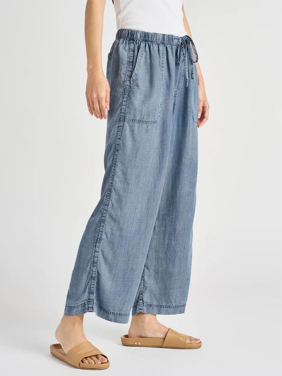 Women SPLENDID Pants | Angie Wide Denim Crop Pant Indigo