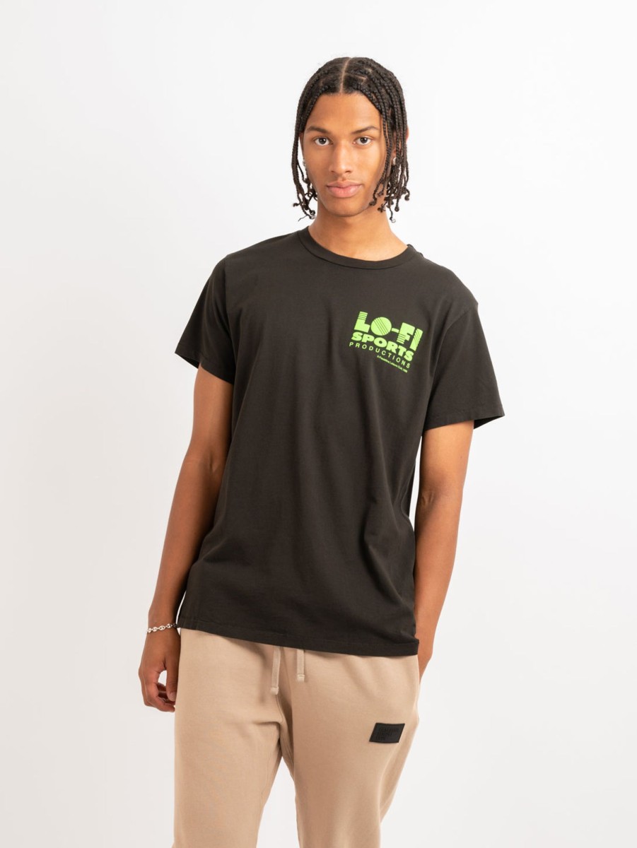 Men PASADENA LEISURE CLUB T-Shirts | Lo-Fi Crew Neck Bone Tee Faded Black