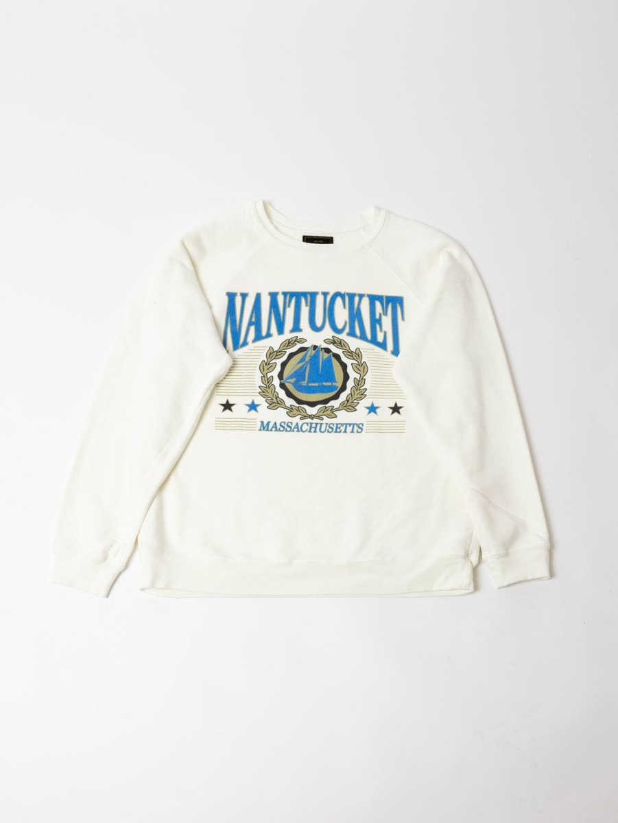 Women Retro Brand Black Label Sweaters & Sweatshirts | Nantucket Sweatshirt - Antique White