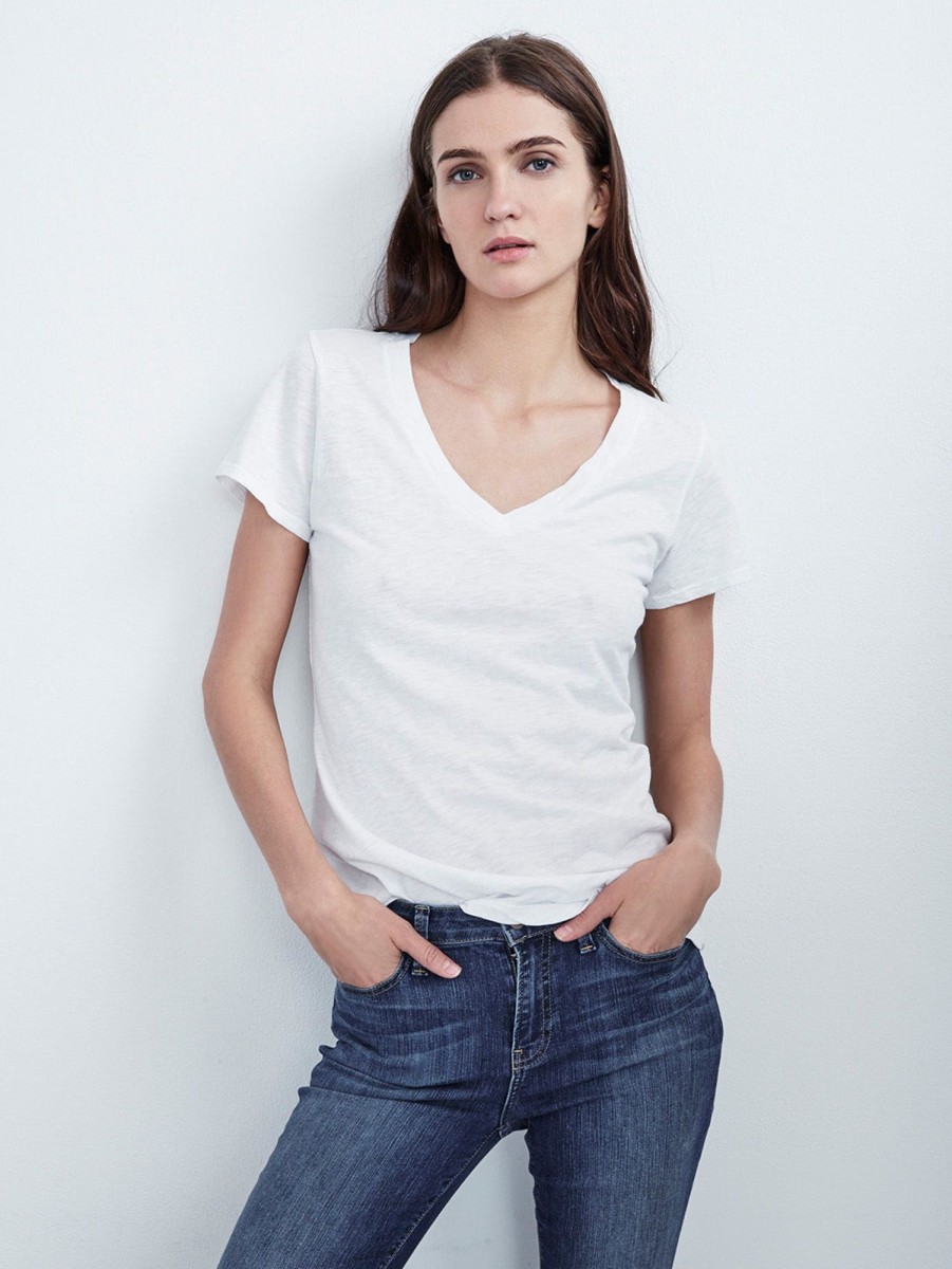 Women Velvet T-Shirts | Lilith V Neck T-Shirt