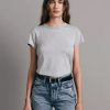 Women RAG + BONE T-Shirts | The Slub Tee - Heather Grey Htrgry