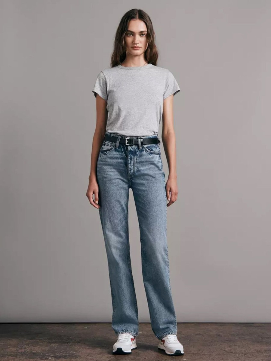 Women RAG + BONE T-Shirts | The Slub Tee - Heather Grey Htrgry