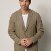 Men Velvet Outerwear & Jackets | Joshua Linen Blazer Olive