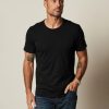 Men Velvet T-Shirts | Amaro Slub Short Sleeve T-Shirt Black