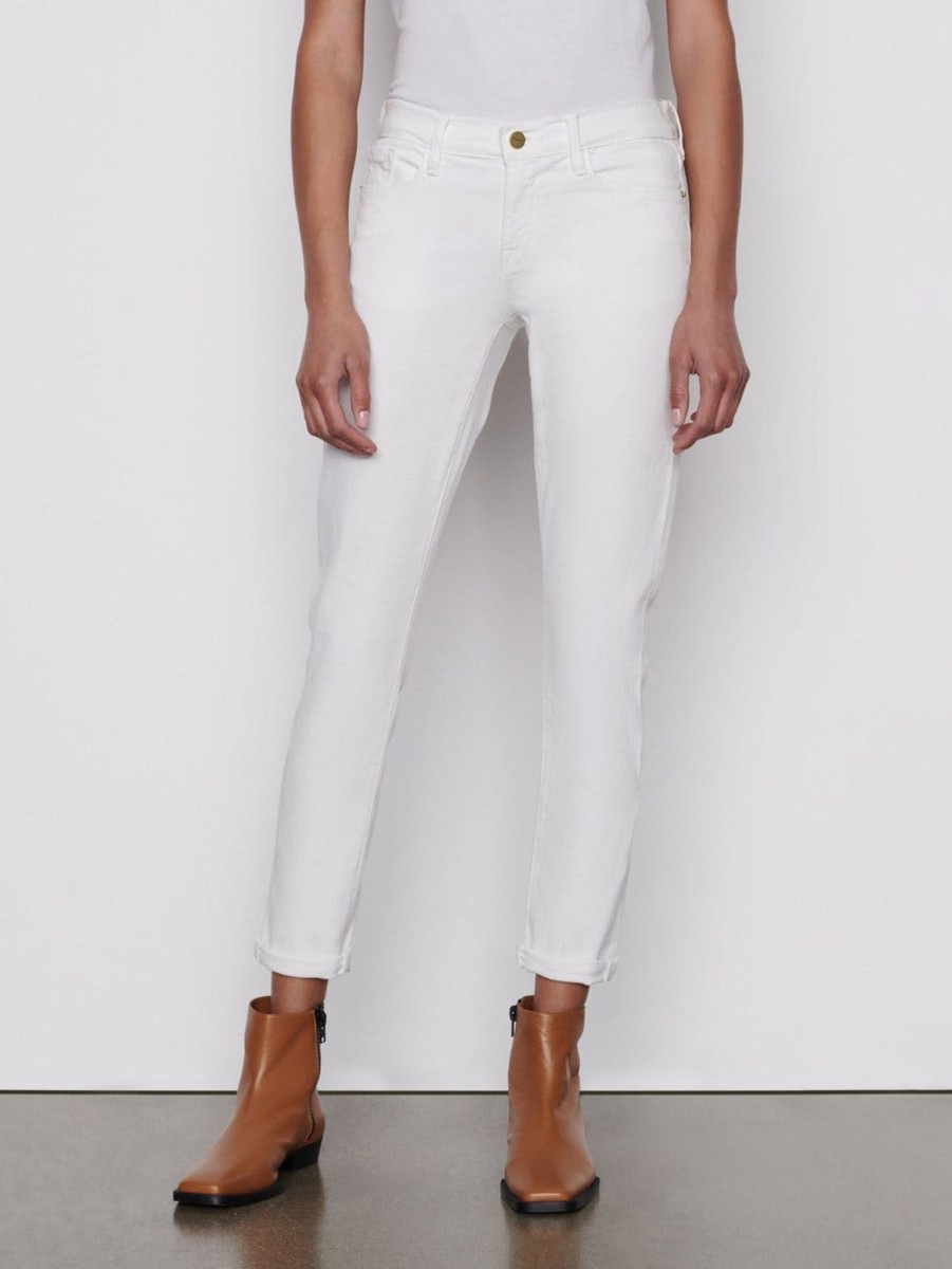 Women FRAME Jeans | Le Garcon Girlfriend Jean C Blan