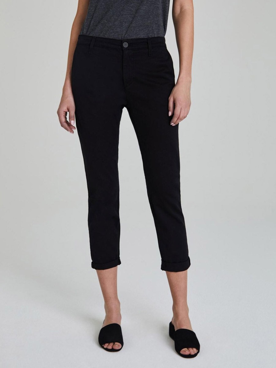 Women AG Jeans Pants | Caden Sateen Trouser Pant - Black Blk