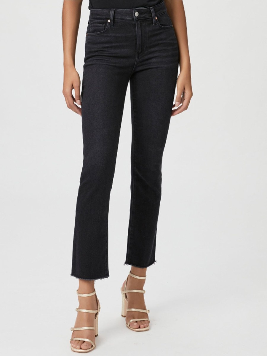 Women Paige Jeans | Cindy High Straight Jean Black Lotus