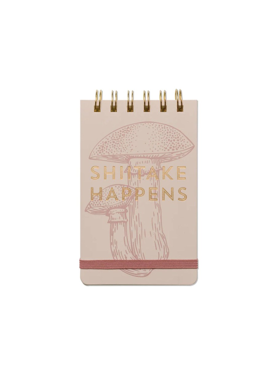 Lifestyle DESIGN WORKS INK Stationery | Shiitake Happens Wire Notepad Beige