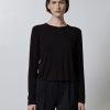 Women Velvet T-Shirts | Pacifica Long Sleeve Crew Tee