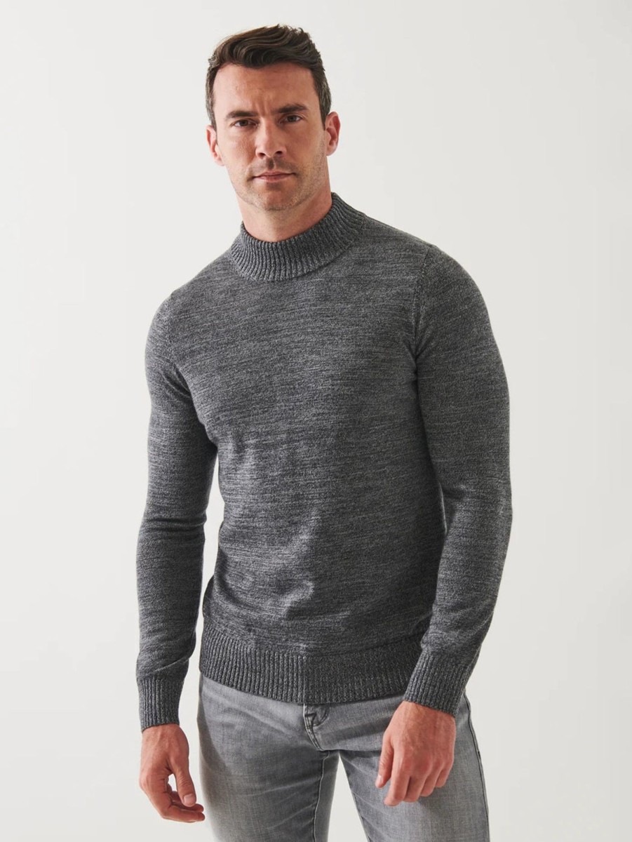 Men Patrick Assaraf Sweaters & Sweatshirts | Extra-Fine Merino Mock Neck Sweater - Asteroid Asteroid Melng