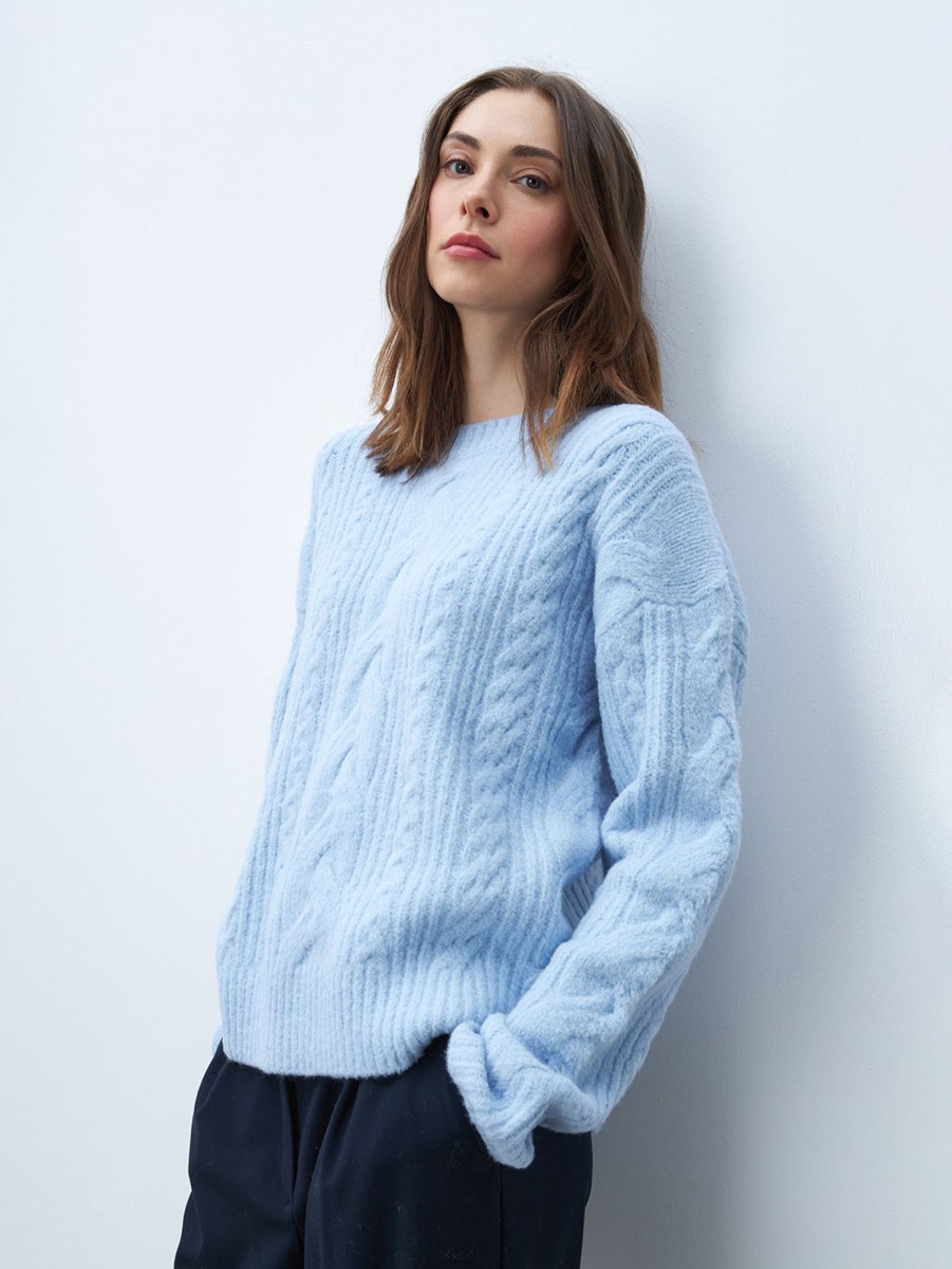 Women LINE Sweaters & Sweatshirts | Dora Cable Sweater Denim