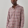 Men Rails Shirts & Polos | Reid Shirt - Scarlet Charcoal White Scarlet Char Wh