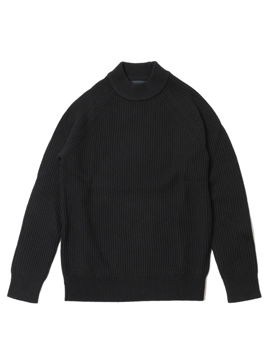 Men Patrick Assaraf Sweaters & Sweatshirts | Merino Ribbed Knit Sweater Black