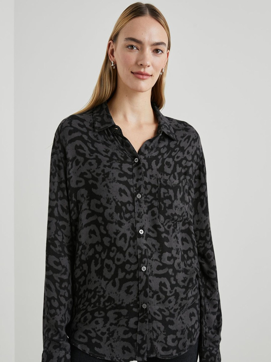 Women Rails Shirts | Hunter Plaid Shirt - Diffused Coal Cheetah Char