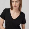 Women RAG + BONE T-Shirts | Slub V-Neck Tee Black