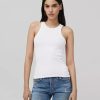 Women RAG + BONE T-Shirts | Essential Rib Tank White