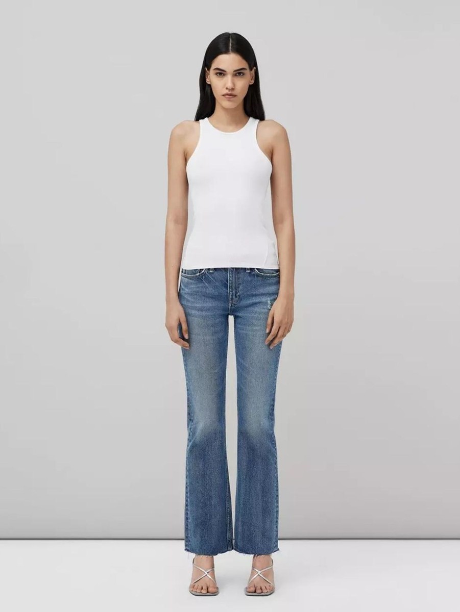 Women RAG + BONE T-Shirts | Essential Rib Tank White