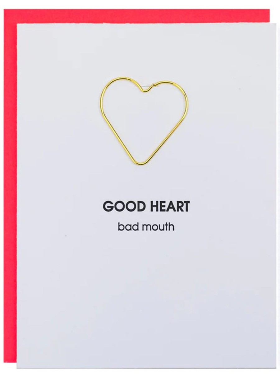 Lifestyle CHEZ GAGNE LETTERPRESS Stationery | Paper Clip Letterpress Card - Good Heart Bad Mouth