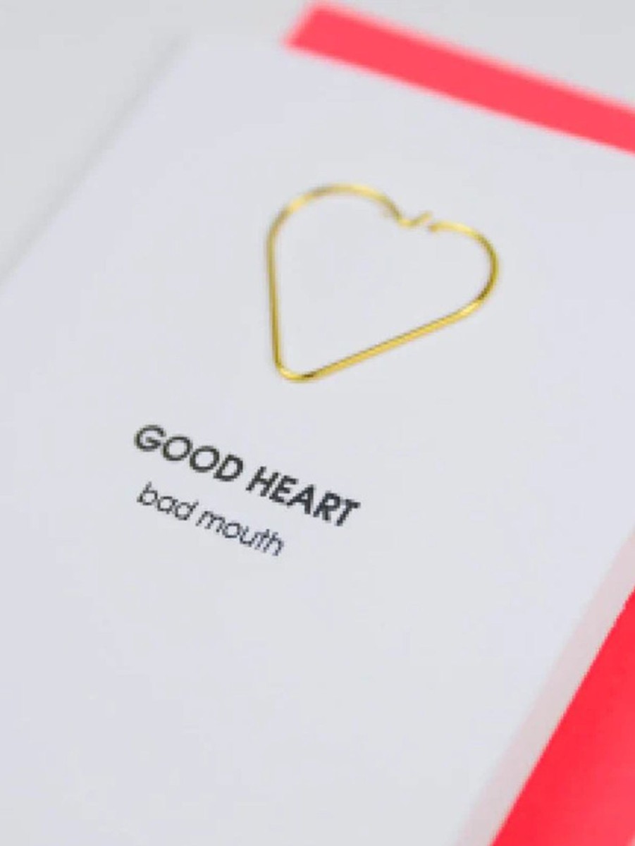 Lifestyle CHEZ GAGNE LETTERPRESS Stationery | Paper Clip Letterpress Card - Good Heart Bad Mouth