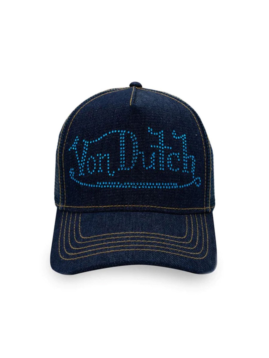 Men VON DUTCH Hats | Stone Trucker Hat Denim