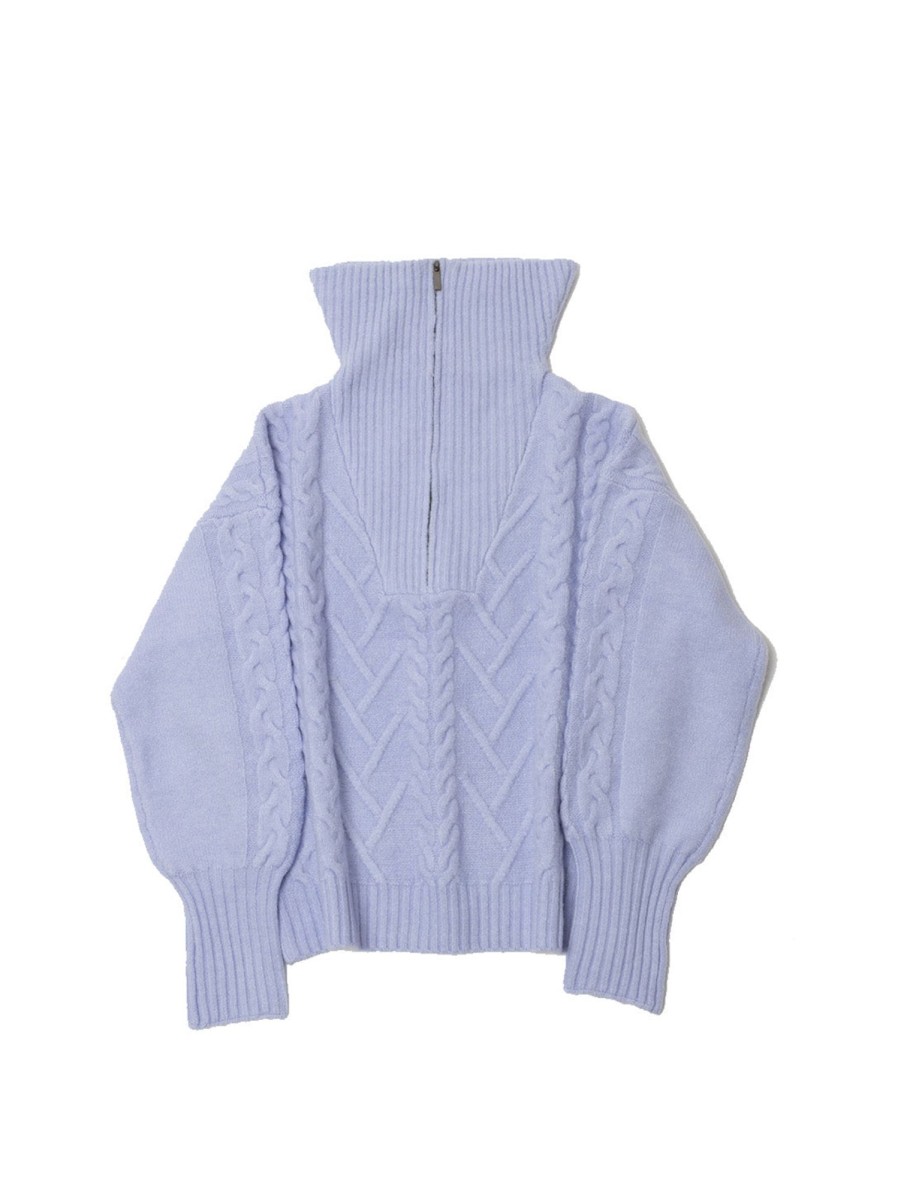 Women LINE Sweaters & Sweatshirts | Sloane Zip Sweater Blue