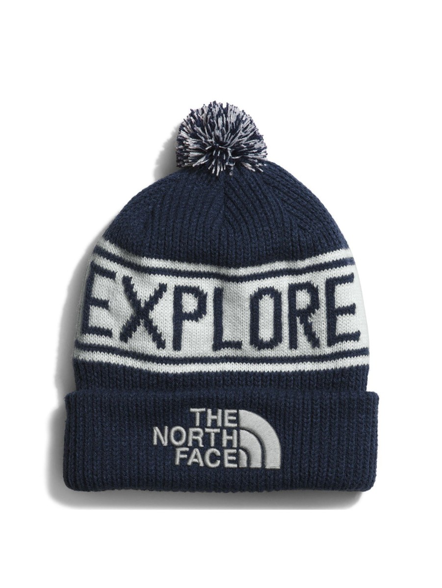 Men The North Face Hats | Retro Tnf Pom Beanie Summit Navy