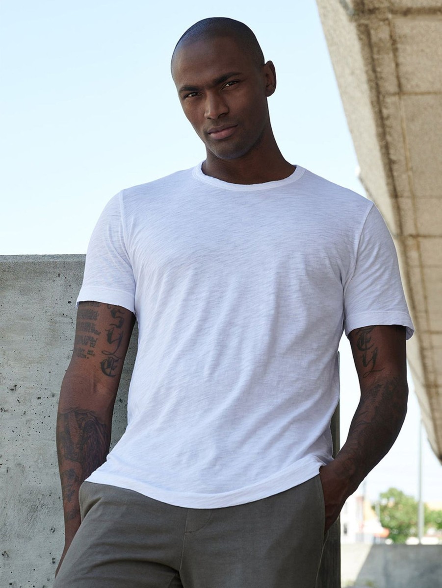 Men Velvet T-Shirts | Amaro Slub T-Shirt White