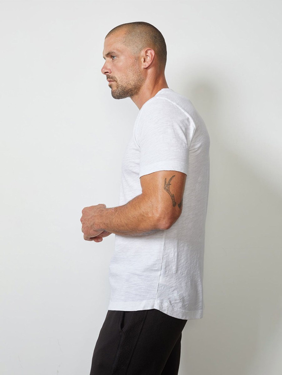 Men Velvet T-Shirts | Amaro Slub T-Shirt White