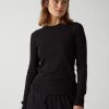 Women Velvet T-Shirts | Camino Long Sleeve Crew Tee