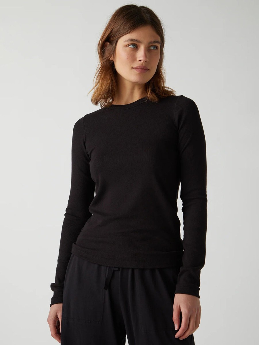 Women Velvet T-Shirts | Camino Long Sleeve Crew Tee