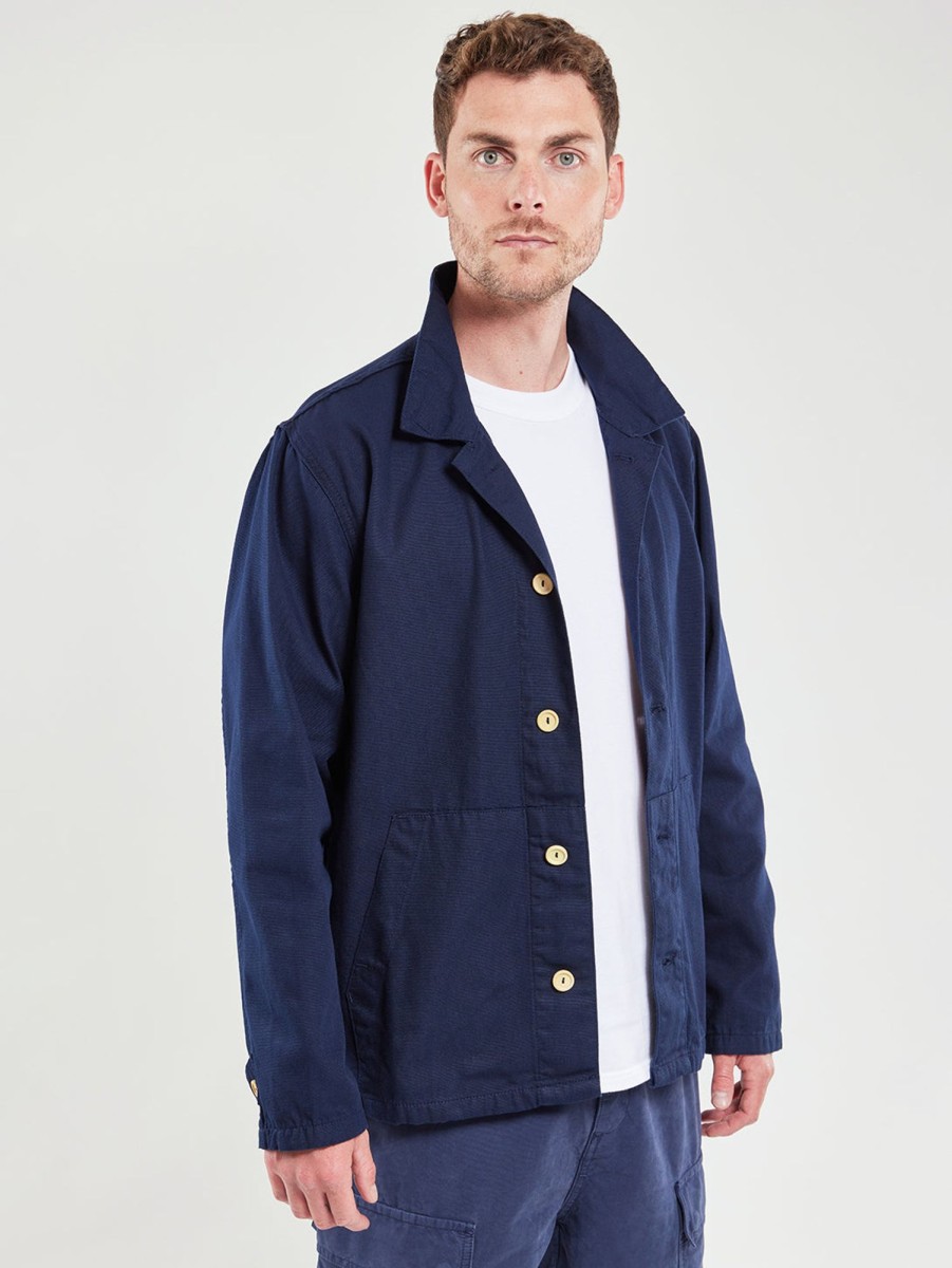 Men Armor Lux Outerwear & Jackets | Chore Jacket Deep Marine