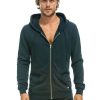 Men AVIATOR NATION Sweaters & Sweatshirts | Bolt Zip Hoodie Charcoal