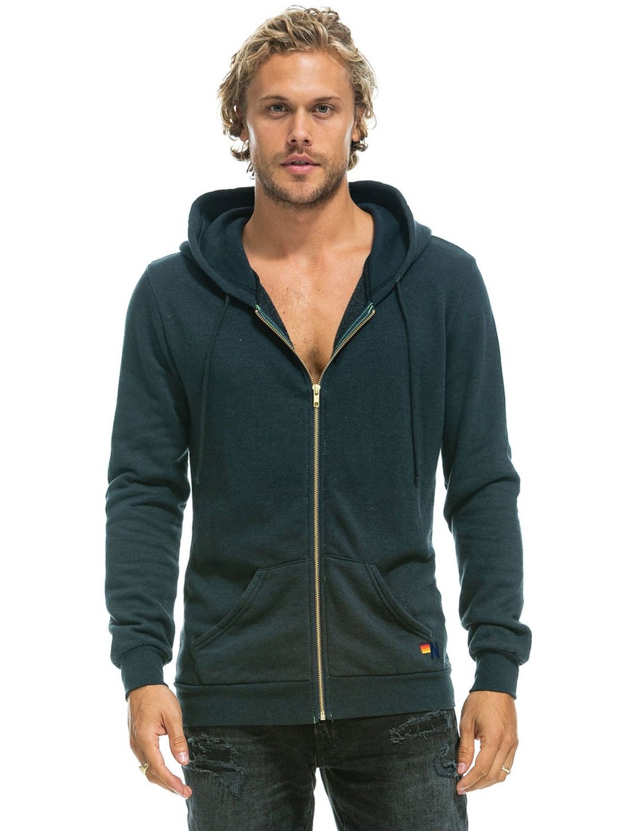 Men AVIATOR NATION Sweaters & Sweatshirts | Bolt Zip Hoodie Charcoal